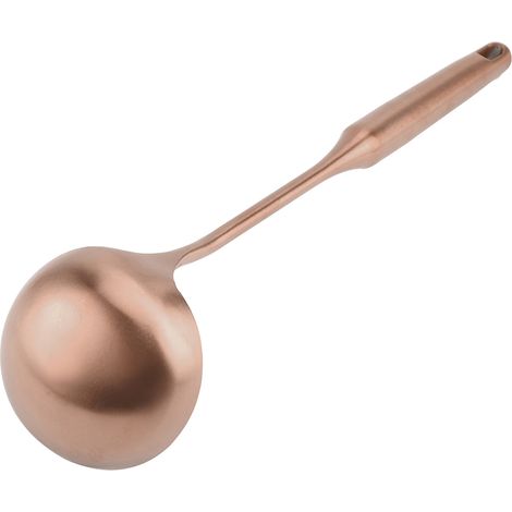 Louche en acier inoxydable, grande louche à soupe, spatule de cuisine, ustensile de cuisine, or rose 02 (1/5)