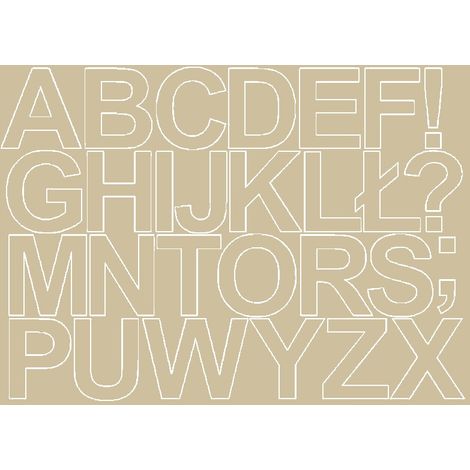 Lettere adesive autoadesive da 8 cm, beige opaco