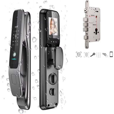 Serratura intelligente per la casa con riconoscimento facciale 3D, impermeabile IP67, batteria da 4200 mAh, campanello Wi-Fi Graffiti, MOORLE (1/5)