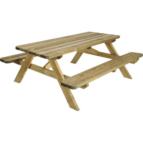 Table de pique-nique en bois 6 personnes ROBUSTE
