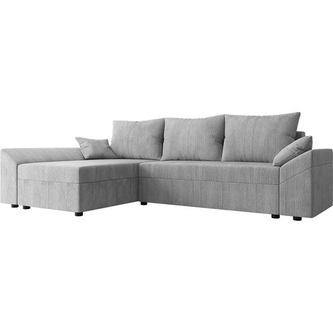 Mobilier1 – Canapé d'angle Memphis – Fonction couchage – Boîte de literie – Dimensions 240x145cm – Tapisserie velours – Design universel (1/5)