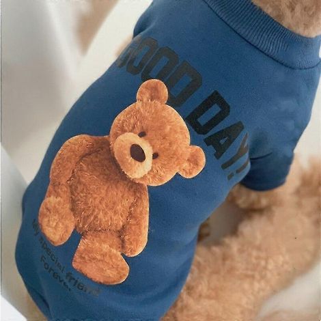 Sudadera con capucha para cachorros de otoño/invierno, ropa de dibujos animados, camiseta de oso, chaleco, suéter para gatos, pequeño, mediano, grande, camisa deportiva para perros, chaleco para masco (1/3)