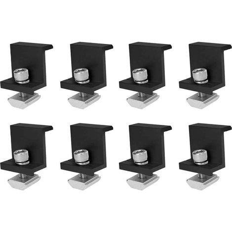 Soportes de montaje laterales para paneles solares fotovoltaicos de 30 mm, color negro, con engaste, accesorios de montaje. (1/5)