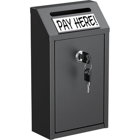 Caja de dinero para efectivo, buzón exterior de pared, buzón con cerradura, caja de depósito de llaves, caja con cerradura, caja de regalo metálica, buzón de sugerencias para el hogar (1/5)