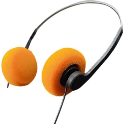 Casque o rétro orange supra-auriculaire, stéréo filaire, léger et (1/5)