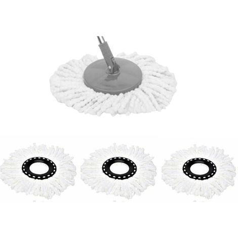 3 Recharges Têtes Vadrouille Microfibre pour Balai Rotatif 360° (1/4)
