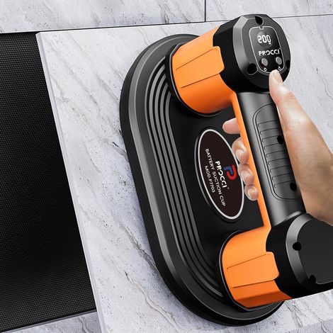 Professional Battery-Powered Suction Cup – Dual Motor, 200 KG Suction Force, Polyurethane Seal, LCD Screen, 4500 mAh Battery, for Slightly Rough or Micro-Porous Surfaces