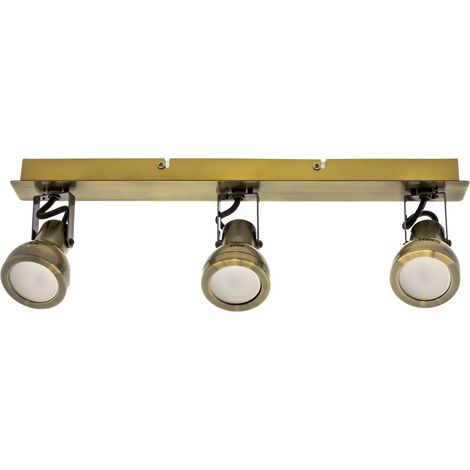 Aplique para techo o pared "Heli" de tres focos (3xGU10) (50W máximo 220/240V) IP20 fabricado en hierro color cuero (1/5)