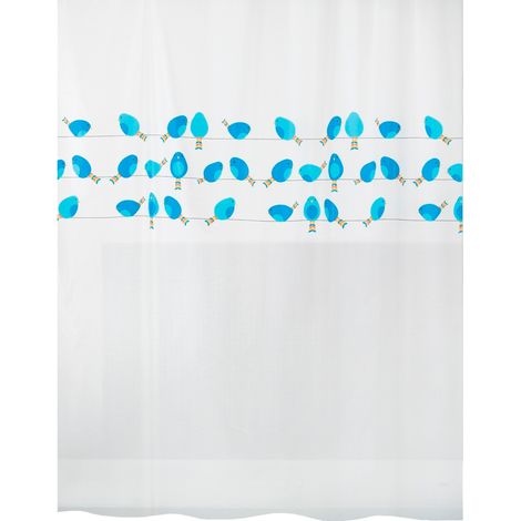Spirella 1018685 10.18685 Tenda da Doccia Peva Birdy, Blu, 180 x 200 cm (1/5)