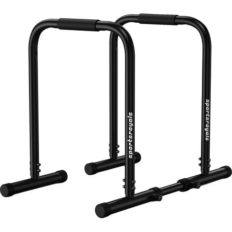Station de Barres Dip, Acier Haute Résistance, Capacité de 400 lbs, Dimensions 41,3 x 28,7 x 35,8 pouces, Design Ajustable, Convient pour Salle de Sport à Domicile (1/5)