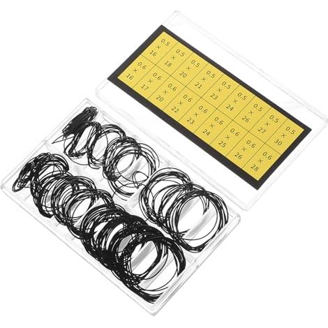 210 Pcs Joint montre, kit d'entretien joint torique, joints toriques en caoutchouc pour montres, flexibles bagues d'étanchéité fond de outils réparation (noir) - (1/5)