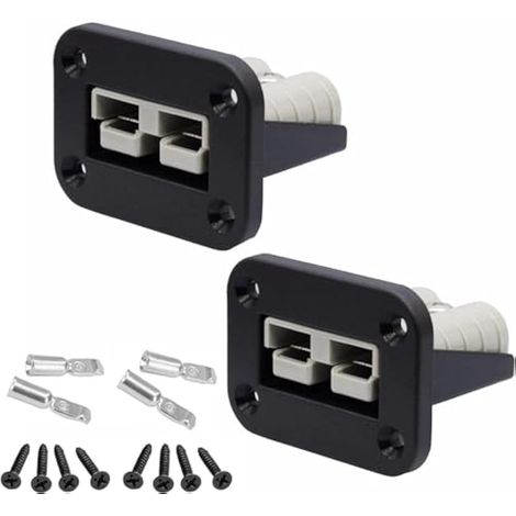 Lot de 2 prises de batterie 50 A avec plaque de montage pour carte enfichable Anderson SB50, montage encastré (1/4)