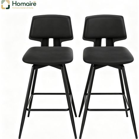 Tabouret de bar en métal noir 45.5 x 45.5 x 89 cm HOMAIRE (1/5)