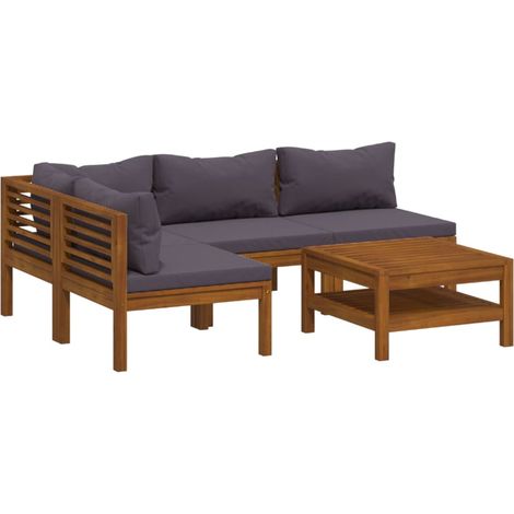 Maison Exclusive - 5-tlg. Garten-Lounge-Set mit Auflage Massivhol