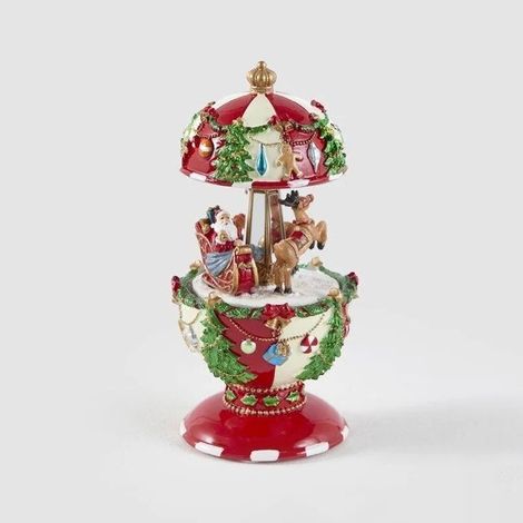 Carillon Carosello Natalizio Babbo Natale Renna H.17 Multicolore EDG