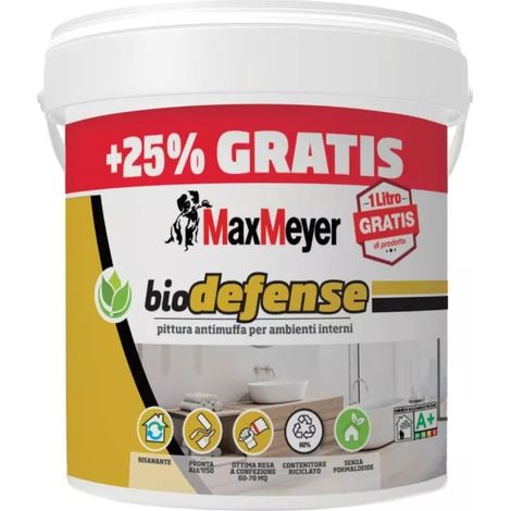 pittura antimuffa max meyer "biodefence" bianco 5 lt
