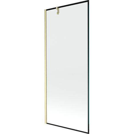 Mexen Next Wannentrennwand 1-flügelig 80 x 150 cm, schwarzes Muster, gebürstet Gold - 895-080-000-00-70-55 (1/5)