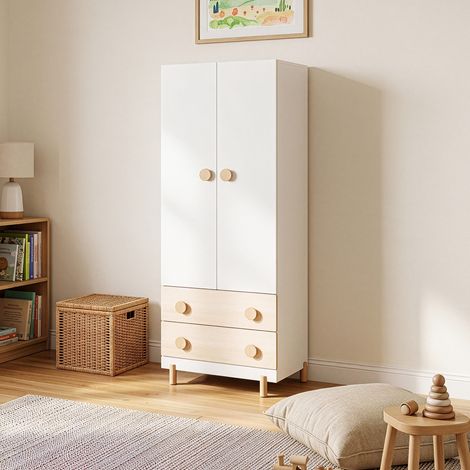 Armadio per Cameretta Vaarentaa a 2 Ante con 2 Cassetti 156x60x41 (1/5)