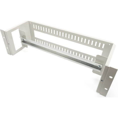 DIGITUS Supporto per guida DIN 19 pollici - 3U - posteriore con ingresso cavi - guida DIN - larghezza 390 mm - per armadi di rete e server