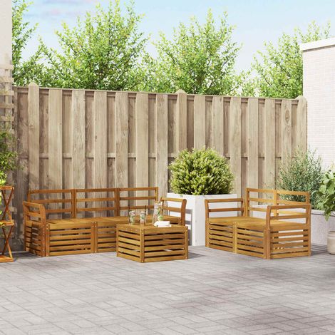 Sofagarnituren 6 pcs Natur Massivholz Akazie (1/5)