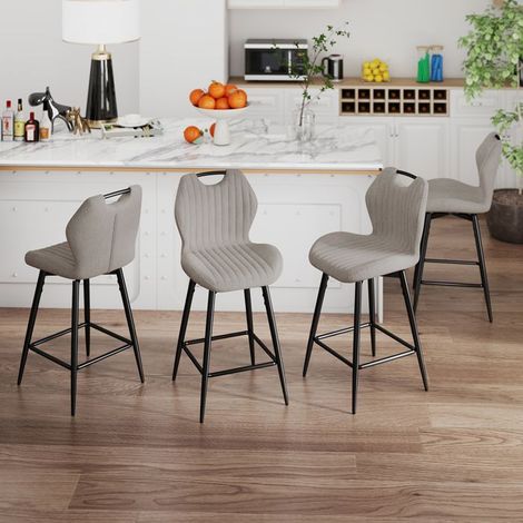 Tabourets de bar - WAFTING - Lot de 4 - Hauteur assise 65cm - Pivotant 360° - Dossier ergonomique (1/5)