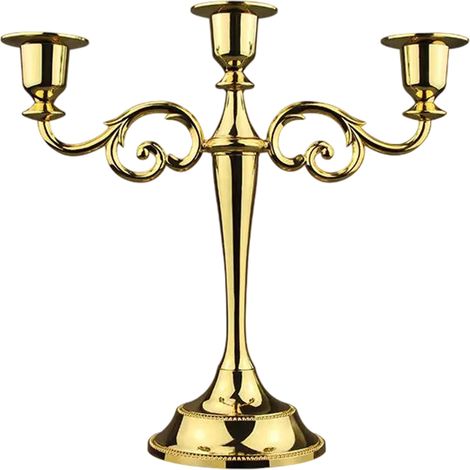 Décoration de table de bar rétro en métal doré, argenté et cuivré, style romantique, chandelier simple (1/5)