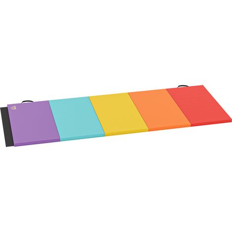 Tapis de fitness/yoga pliable à 5 panneaux, 195 x 76 x 3 cm, coloré (1/5)