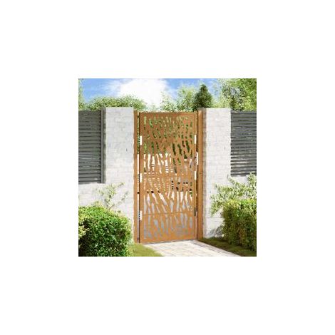Porte de jardin acier résistant aux intempéries design tracés (1/5)