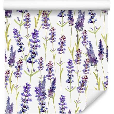 Papel pintado de lavanda para salón y dormitorio, 50x1000 cm. (1/5)