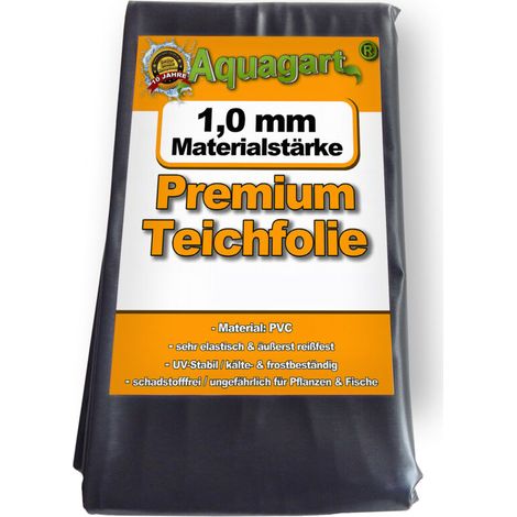 Liner de bassin en PVC 14 m x 2 m 1,0 mm, noir, bâche pour le bassin de jardin (1/5)