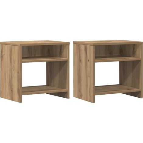 Mesitas noche 2 uds madera ingeniería marrón roble 40x30x40 cm vidaXL