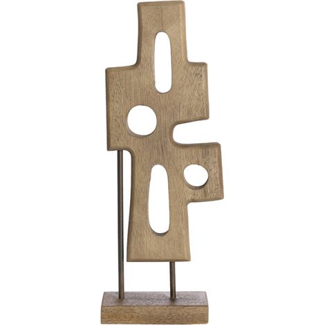 Ornamento da tavolo Salio legno grigio marrone scuro 19x9,5x45 cm (1/2)