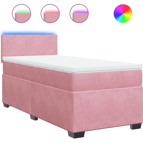 Maison Exclusive - Sommier à lattes de lit avec matelas Rose 100x200 cm Velours (1/5)