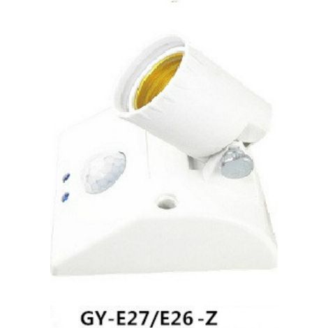Douille de lampe E27/E26 avec capteur infrarouge humain, interrupteur temporisé intelligent pour couloir, base de lampe réglable (CE)