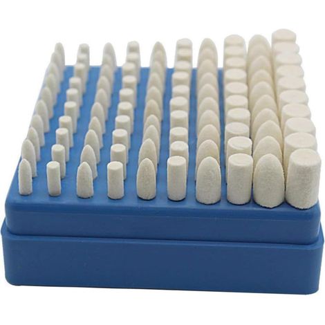 100 têtes de polissage en feutre de laine compressée, disques de polissage pour outils rotatifs Dremel avec mandrins de 1/8 pouce