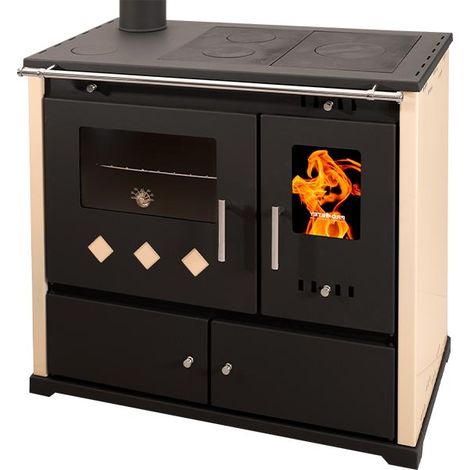 Cucina a Legna con Forno Prometey Pr. Lux Eco 9.4 kW Ghisa – Avorio Sinistra (1/5)