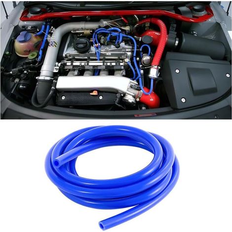 6mm De Diamètre Intérieur 3m Tuyau à Vide En Silicone Voiture, Universel Haute Température Tuyau à Vide En Silicone Pour Moteur Voiture Moto Tracteur Petits Moteurs (Bleu)