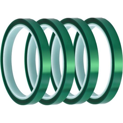 4 Rollen hitzebeständiges Klebeband – 10 mm x 33 m Hochtemperaturklebeband – Transferpressenklebeband für Sublimation und Vinylpressen