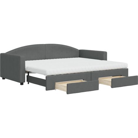 Maison Exclusive - Divano Letto Estraibile Cassetti Grigio Scuro 90x200cm Tessuto