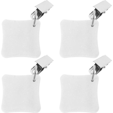 Juego de 4 pesas para mantel con clips metálicos, estilo piedra, para mantener el mantel en su lugar. (1/5)