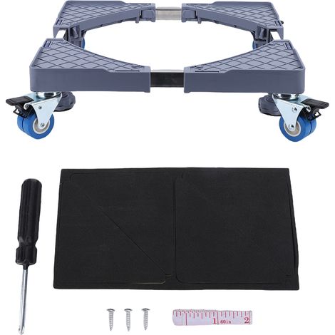Support de réfrigérateur, Base Mobile, charge de 180KG, déplacement de meubles réglable avec 4 pieds de Support et roues de verrouillage pour lave-linge et sèche-linge (1/5)