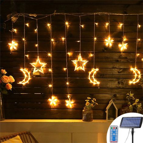 Guirlande lumineuse LED solaire avec télécommande Moon Star Fairy Light (1/4)
