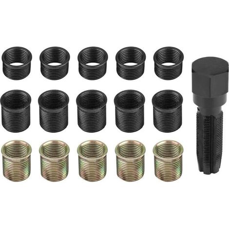 Kit Reparation Filetage Bougie 16 pièces Kit d'outils de réparation de Filetage de Bougie d'allumage. Taille du Filetage M14 x 1.25mm. Taille du taraud M16 x 1.25mm. avec étui Portable (1/5)