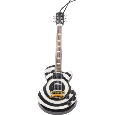 Mini guitare électrique en bois réaliste, ornement décoratif avec cordelette de suspension, idéale pour les chambres, les salons et les bureaux.