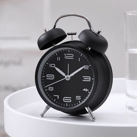 Réveil matin lumineux 4 pouces - Marque - Modèle - Alarme - Décoration - Noir