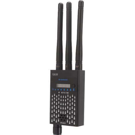 Détecteur RF anti-mouchard scanneur signal sans fil G618 pour repérer caméra WiFi espion et GPS, 3 antennes, batterie Li-polymère 1500 mAh (1/5)