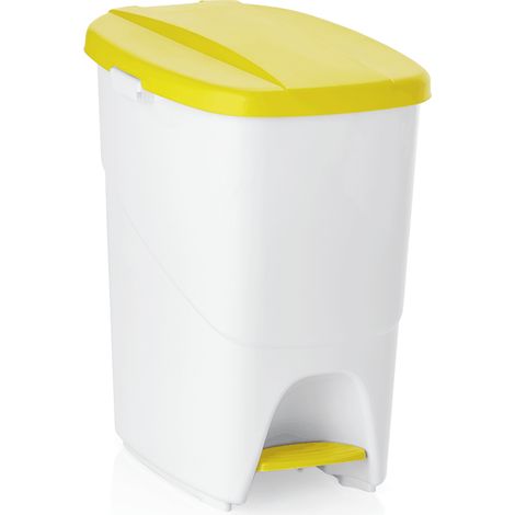 Poubelle à pédale en Polypropylène 25 L jaune L 250 mm l 400 mm H 415 mm - Was Germany