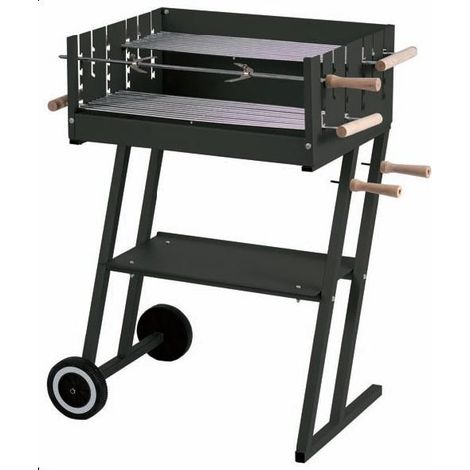 Barbecue a carbonella con struttura in acciaio, completo (1/3)
