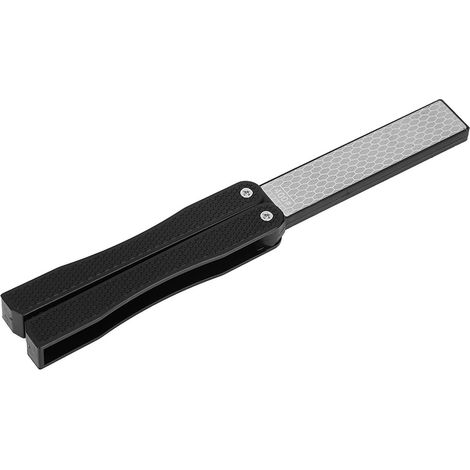 Aiguiseur de couteaux Double face, Portable, pliable, antidérapant, diamant (noir) (1/5)