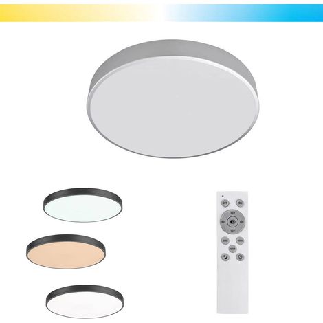 Plafonnier LED 60 cm 60W argent rond Tesia Rabalux (1/5)